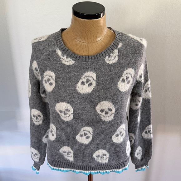 No Boundaries Jaquard Skeleton Sweater - Picture 1 of 5